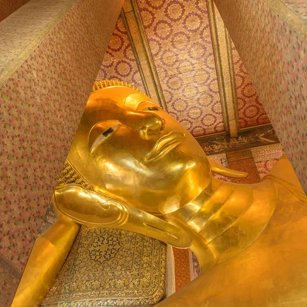 Vezetője Reclining Buddha Wat Pho Templom Komplexum Bangkoki Buddha Hogy — Stock Fotó