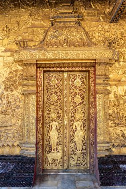 Xieng Wat Thong Tempe 'de Luang Prabang, Laos 'ta bas-yardım Detayı.