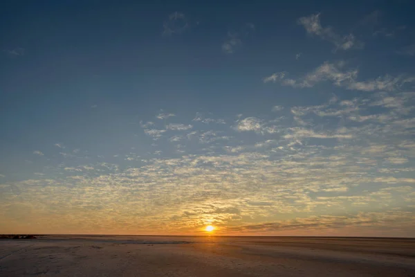 Sunrise Dried Lake Eyre Australia — Stock Photo, Image