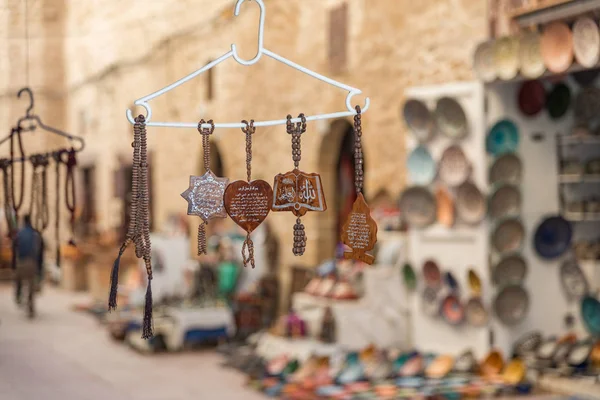 Essaouira Morocco Março 2017 Lembranças Islâmicas Venda Fora Uma Loja — Fotografia de Stock