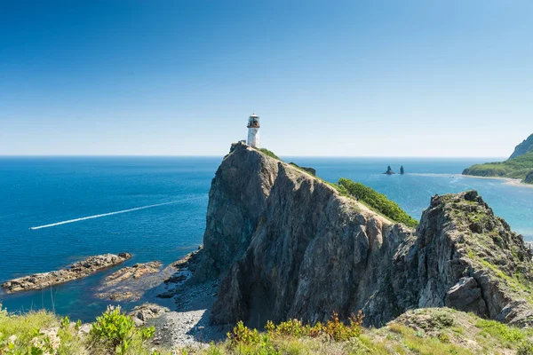 Russia far East Primorsky region Brinera lighthouse, the sea of Japan. The old lighthouse at Cape Brinera