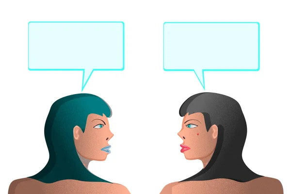 Illustrazione Della Comunicazione Tra Due Ragazze Vostra Discrezione Ciò Cui — Foto Stock