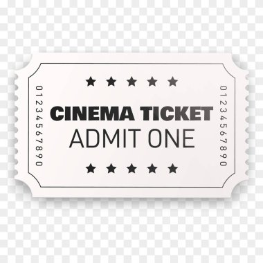 İzole, sinema bilet vektör çizim.
