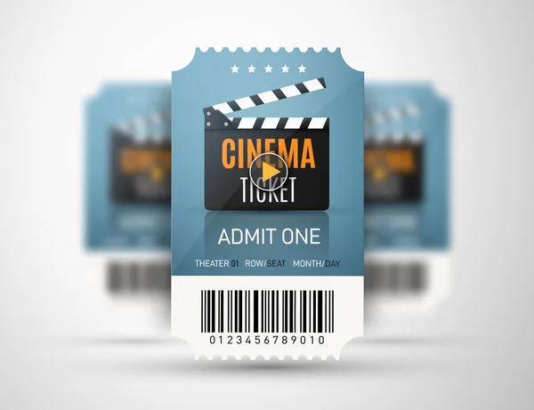 Raccolta di tre biglietti del cinema isolati su bianco. Manifesti cinematografici o volantini. Illustrazione vettoriale . — Vettoriale Stock