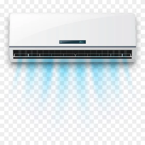 Air conditioner isolated on transparent background. Vector illustration — Stock Vector