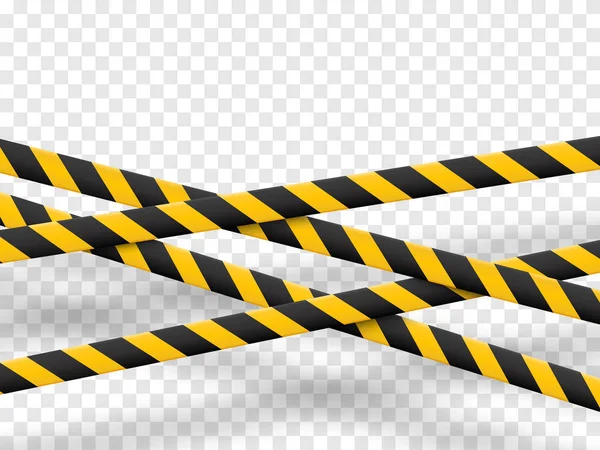 Caution lines isolated. Warning tapes. Danger signs. Vector illustration. — Stock Vector