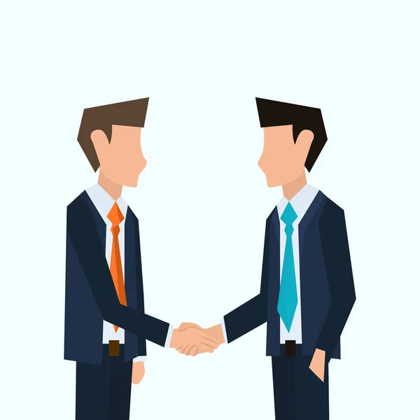 Twee zakenlieden schudden hun handen. Partnerschap vectorillustratie — Stockvector
