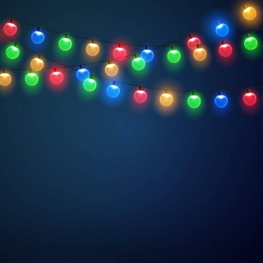 Noel ışıkları. Renkli Xmas çelengi. 