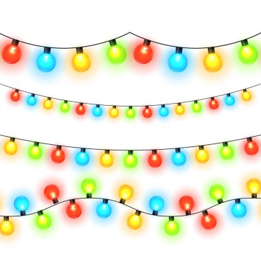 Noel ışıkları. Renkli Xmas çelengi. 