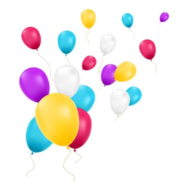 Balonlar izole. Vektör bileşimi gerçekçi balon renk. Vektör çizim