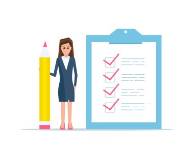 Denetim listesi kavramı vektör çizim. 