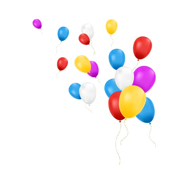 Luftballons isoliert. Farbzusammensetzung der Vektor-realistischen Ballons. Vektorillustration — Stockvektor
