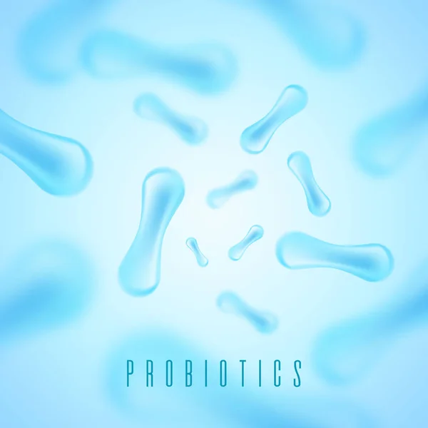 Пробиотики Бактерии Векторная иллюстрация. Микроскопические бактерии вблизи . — стоковый вектор