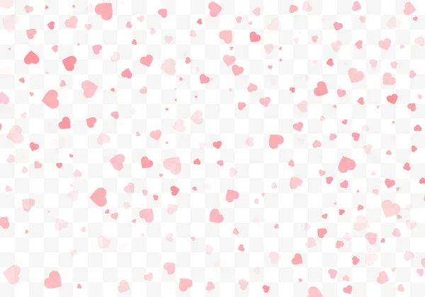 Heart confetti falling down isolated. Valentines day concept. — Stock Vector