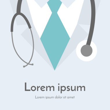 Doktor ile tıbbi geçmişi kapatın. Vektör çizim. Online Doktor 