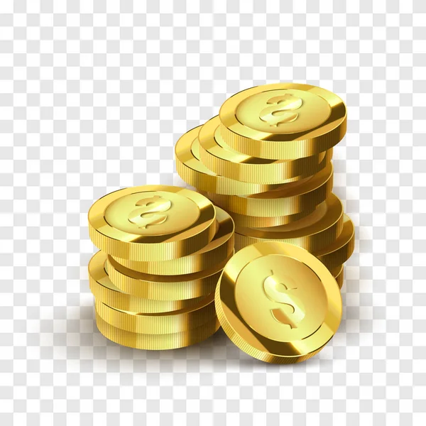 現実的な黄金のコインが分離されました。ベクトルの図。成功のコンセプト. — ストックベクタ