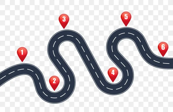 Yola gidiyoruz. Yol Infographic PIN göstergesi ile. 