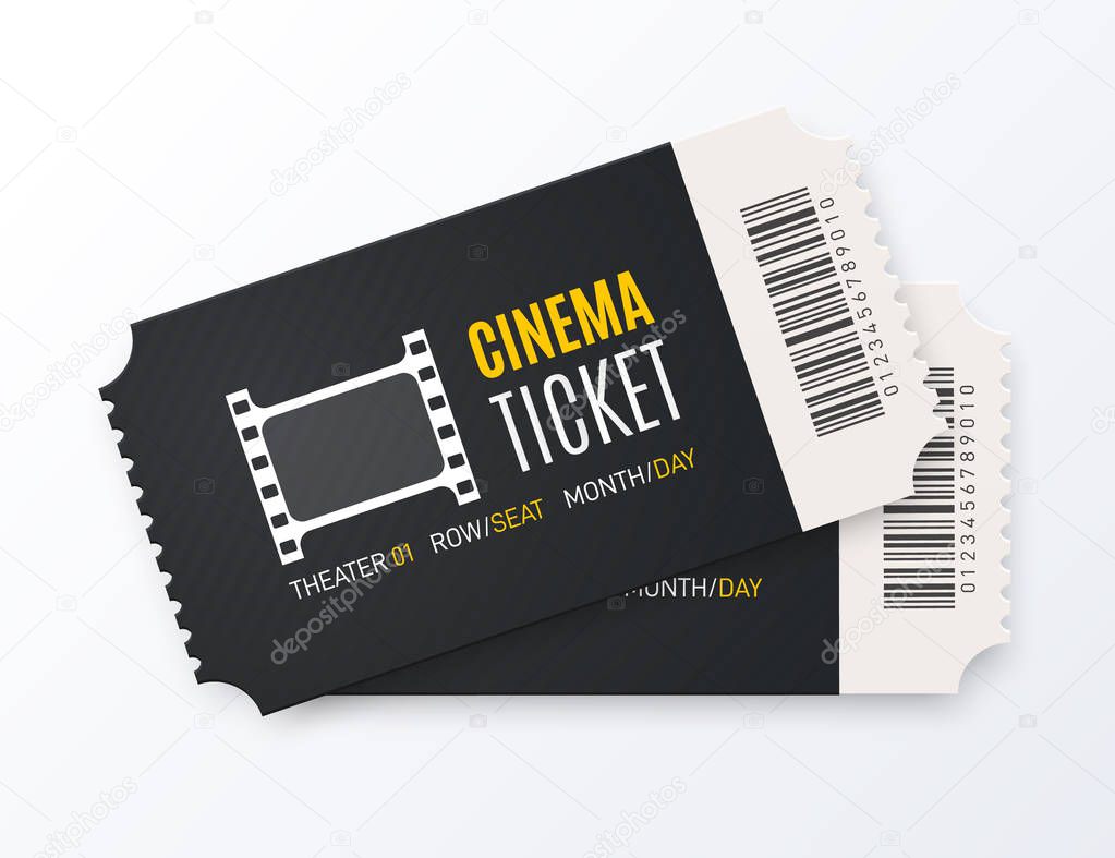 Cinema ticket vector illustration.