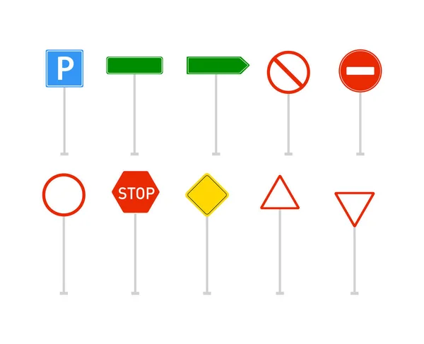 Panneaux routiers isolés — Image vectorielle