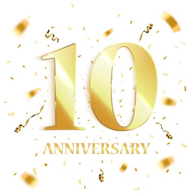 Yıldönümü arka plan tasarımı. 10 yıldönümü kutlamaları. Vektör 