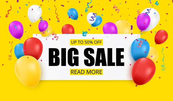 Big sale banner. Advertising poster. Sale background. — Stock Vector