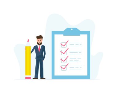 Denetim listesi kavramı vektör çizim. 