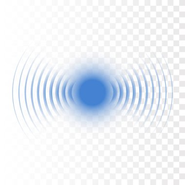Sonar dalga işareti. Vektör çizimi. Radar simgesi