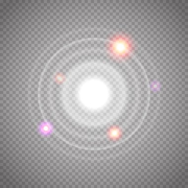 Parlayan sonar dalgaları kümesi. Vektör çizim