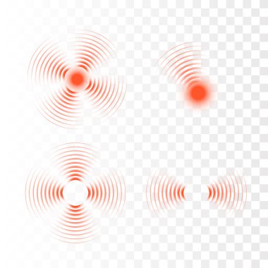 Sonar dalga işareti. Vektör çizimi. Radar simgesi