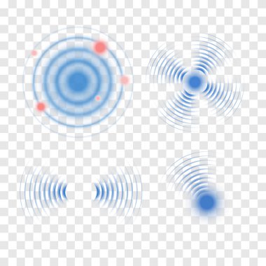 Sonar dalga işareti. Vektör çizimi. Radar simgesi