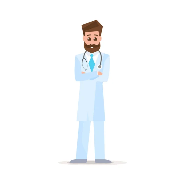 Diseño del personaje del doctor. Médico varón — Vector de stock