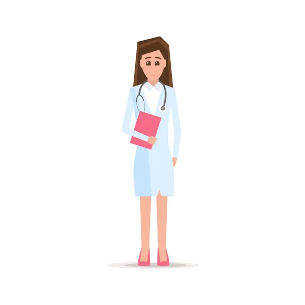 Docteur character design. Médecin féminin isolé — Image vectorielle