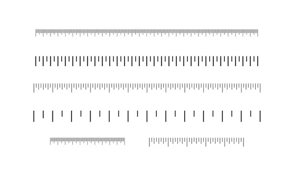 Lineale gesetzt, Zoll und Zentimeter. Messmaßstab. — Stockvektor