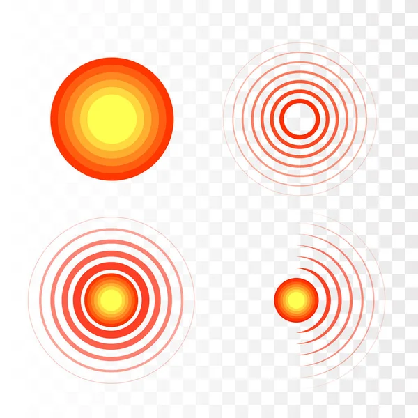 Символи болю. Червоні кола болю. Векторні — стоковий вектор
