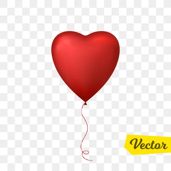 Repülő szív alakú léggömb. — Stock Vector