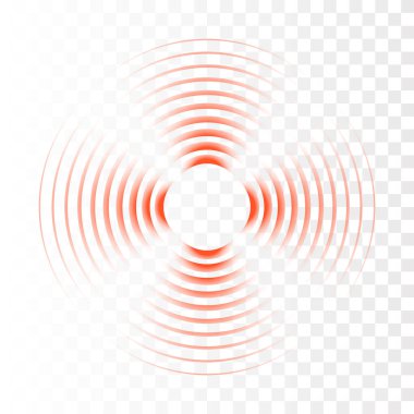 Sonar dalga işareti. Vektör çizimi. Radar simgesi