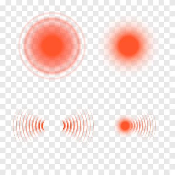 Символи болю. Червоні кола болю. Векторні — стоковий вектор