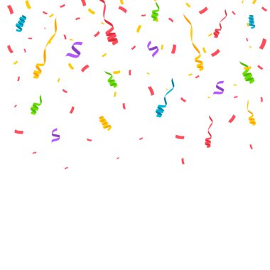 Renkli konfeti izole. Festival vektör çizim