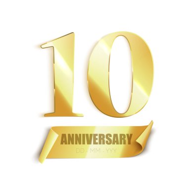 Yıldönümü arka plan tasarımı. 10 yıldönümü kutlamaları. Vektör 