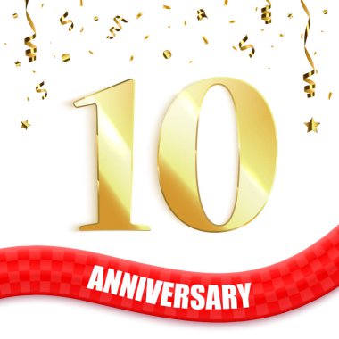 Yıldönümü arka plan tasarımı. 10 yıldönümü kutlamaları. Vektör 