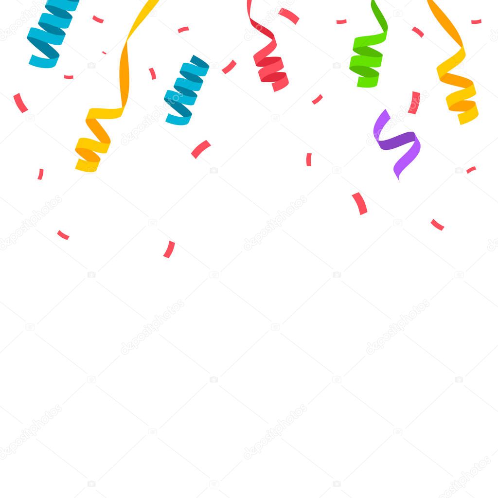 Colorful confetti isolated. Festive vector illustration