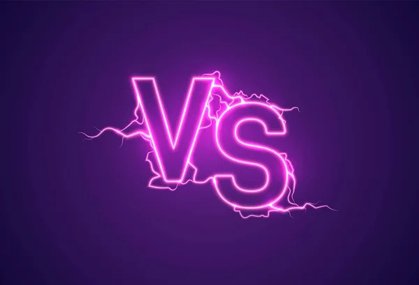 Versus sign. VS glow symbol. Vector illustration — Stock Vector