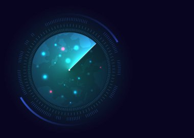 Radar ekranı. Sonar arama. Vektör Hud 