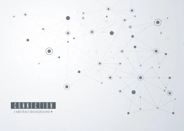 Konsep jaringan. Terhubung garis dan titik-titik. Vektor - Stok Vektor