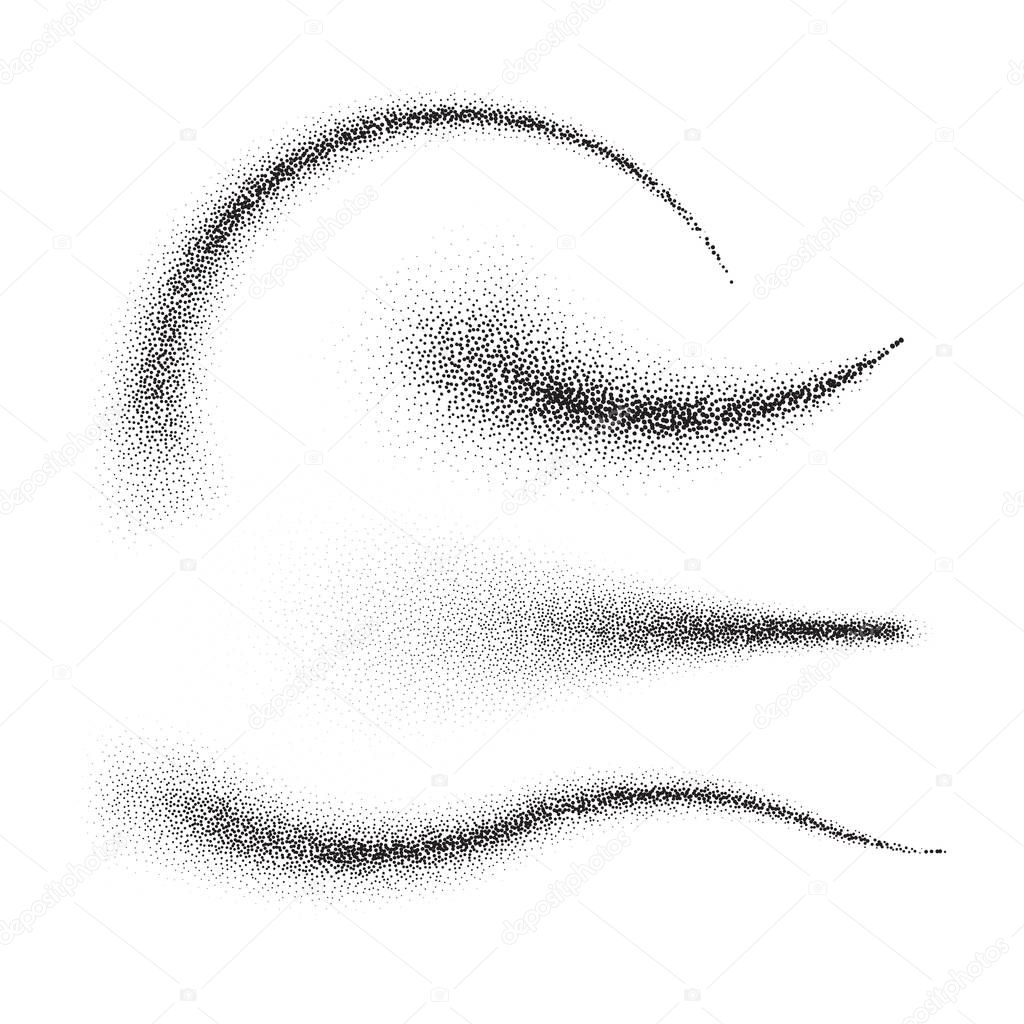 Falling star. Cloud of dust isolated on white background. Vector 