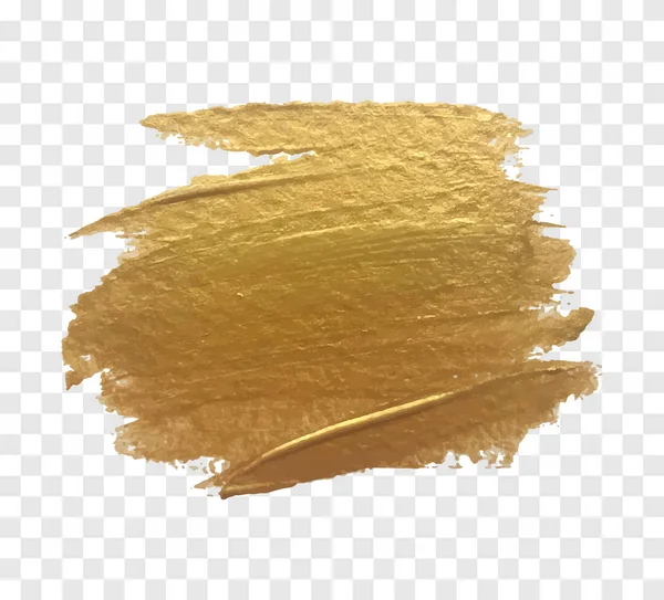 Gold paint brush vector texture. — Stock Vector