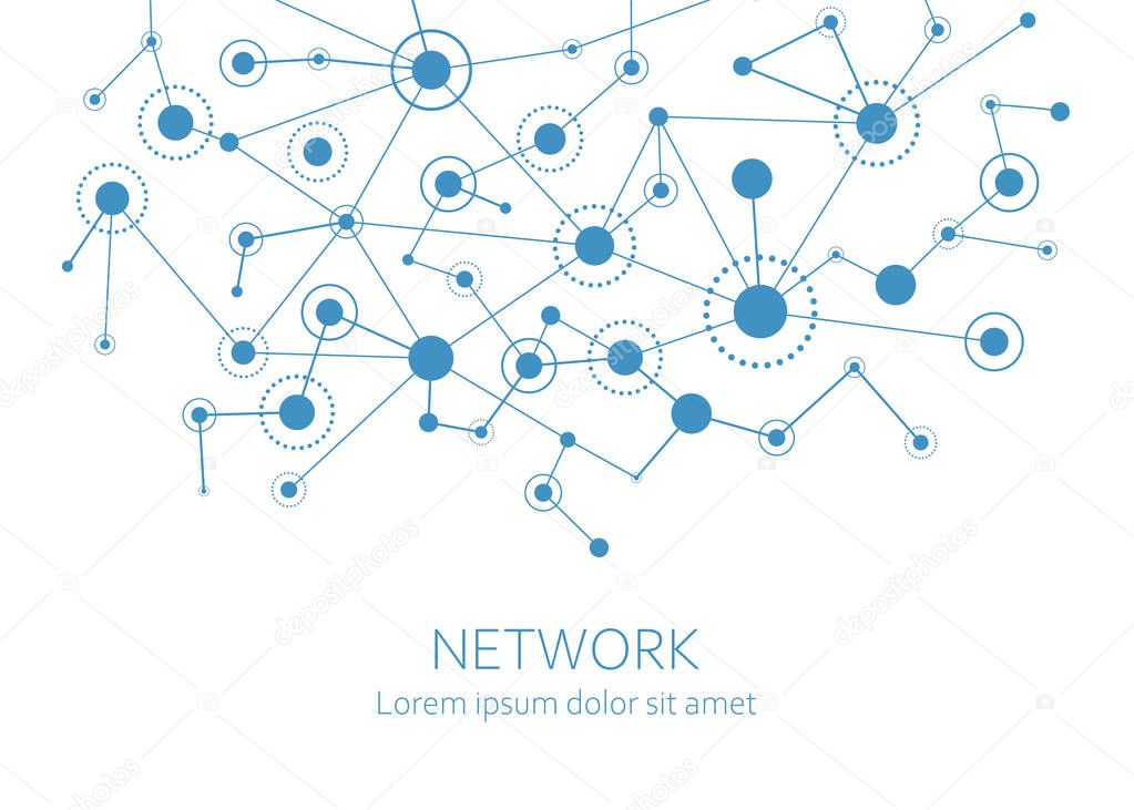 Network vector illustration. Connected lines 