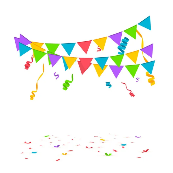 Des confettis. Concept d'anniversaire — Image vectorielle