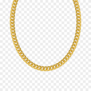 Altın zincir izole edildi. Vektör kolye