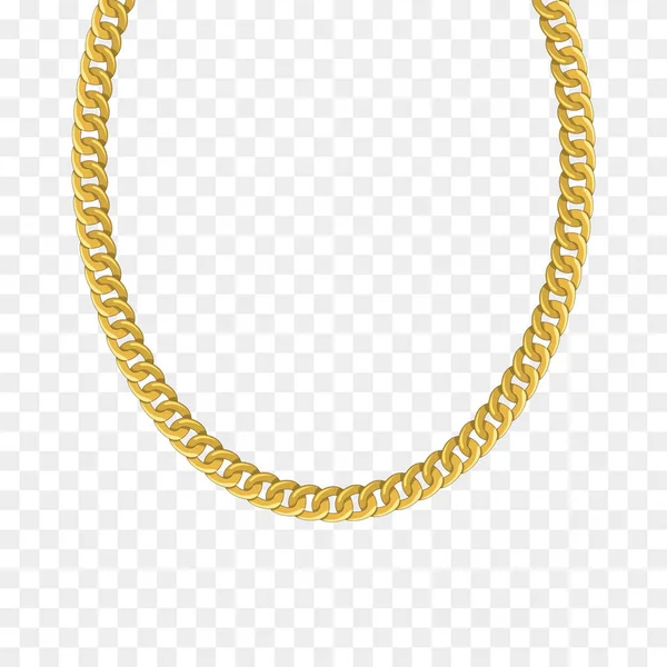 Cadena de oro aislada. Collar vectorial — Vector de stock